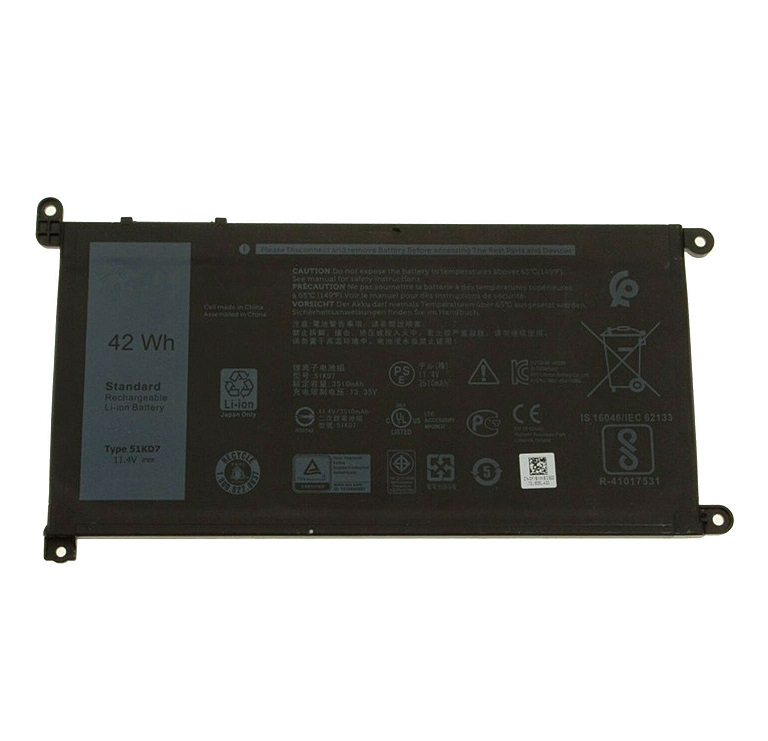 42Wh 11.4V 42Wh 51KD7 Y07HK (FY8XM) batteria compatibile