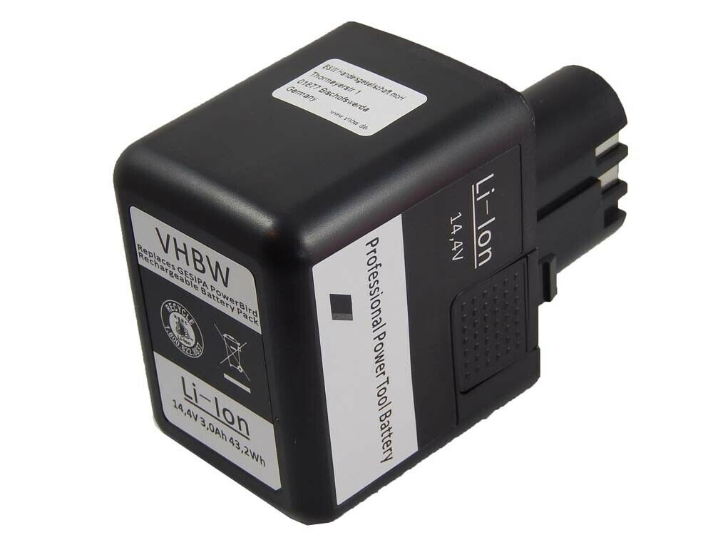 14.4V 2000mAh Gesipa Accubird,Firebird 7251045,7251049,7260032 batteria compatibile