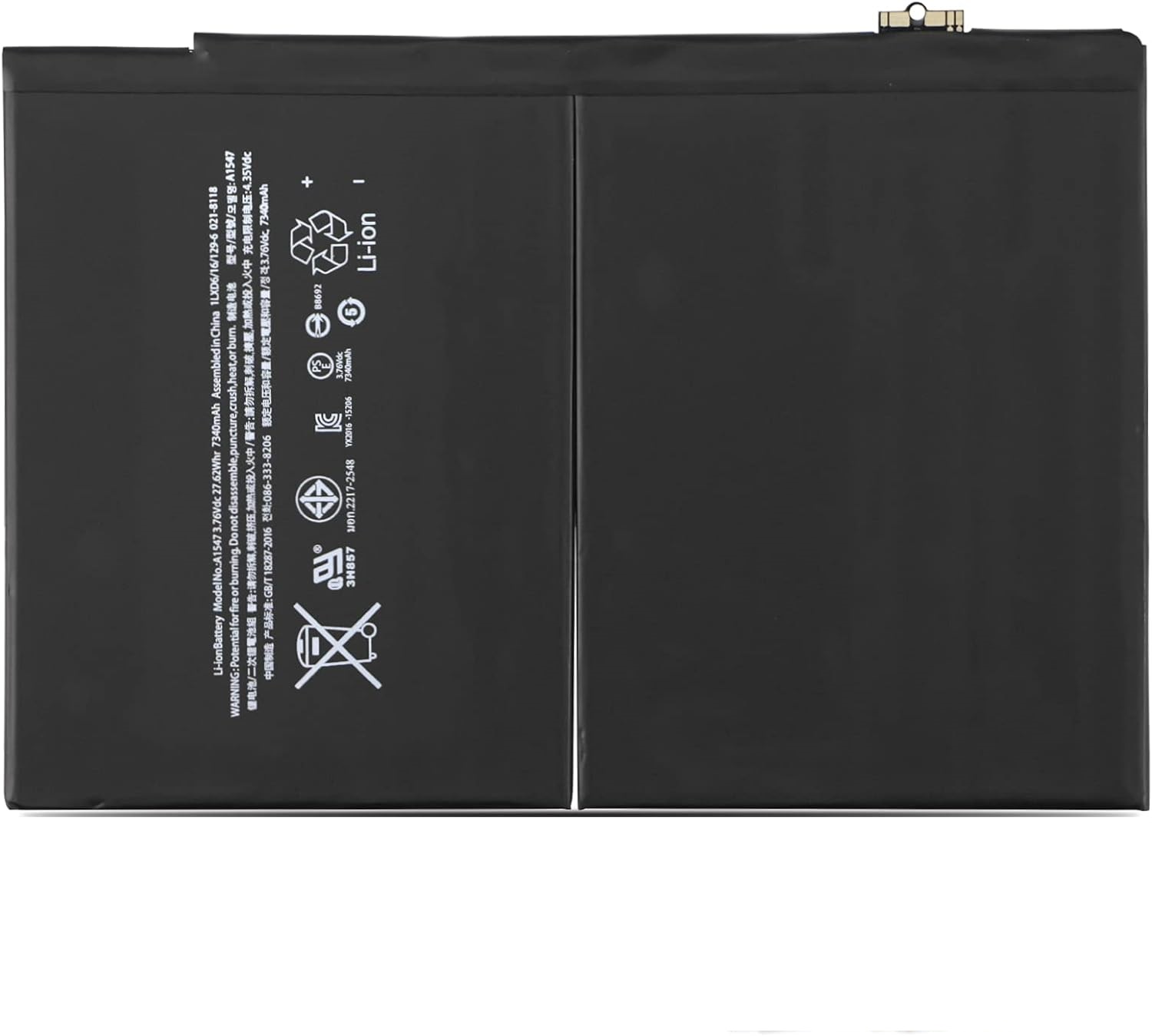 A1547 iPad Air 2 A1566 A1567 MGKL2LL/A MGKL2B/A MGKM2LL/A MGLW2LL/A MH0W2LL/A MH1J2LL/A MH182LL/A MH2M2 MGL12LL/A batteria compatibile