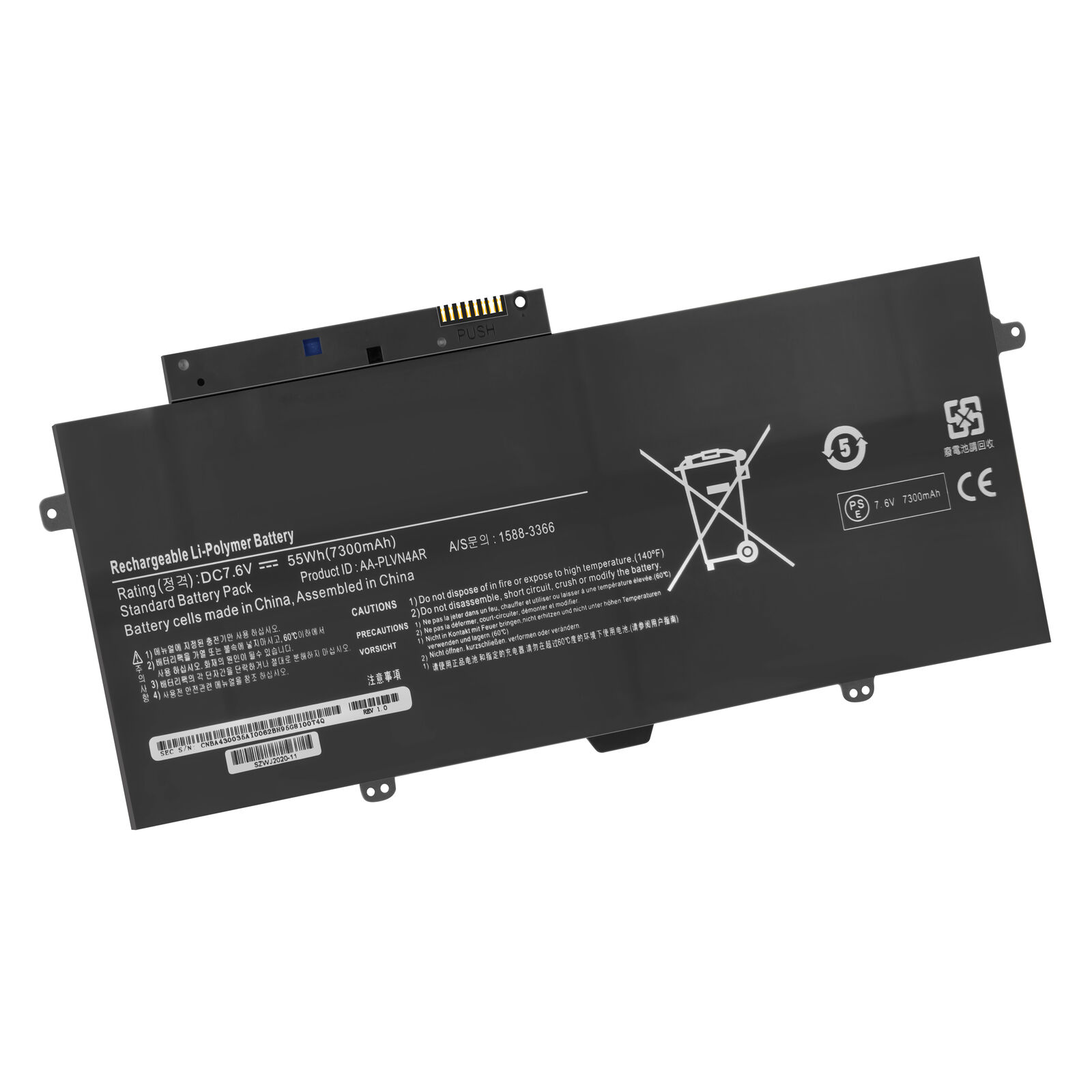 7.6V 7.3Ah AA-PLVN4AR Samsung 940X3G NP940X3G-K03CH BA43-00364 batteria compatibile