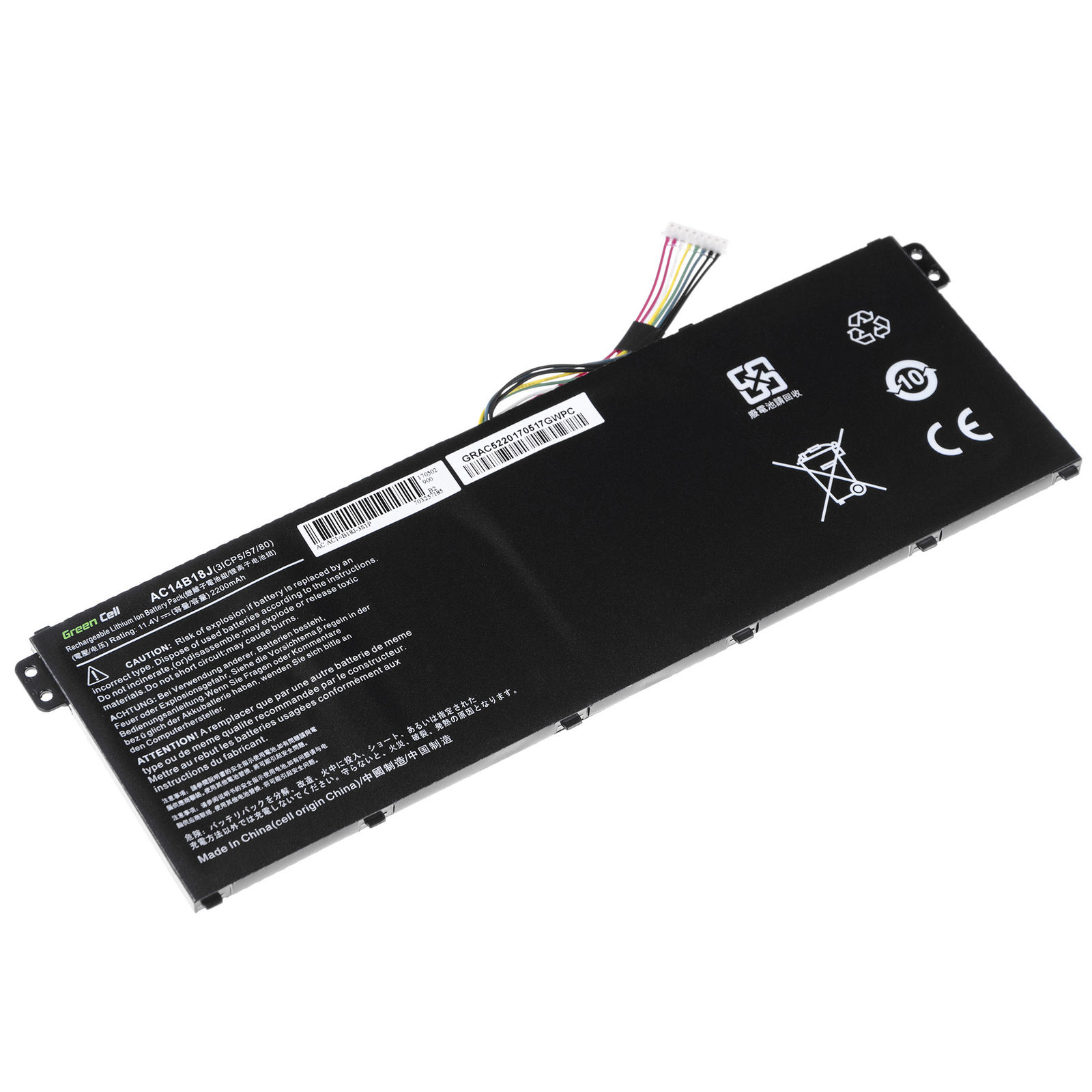 AC14B18J Acer Aspire E3-111 E5-731 ES1-511 R3-131T R5-471T batteria compatibile