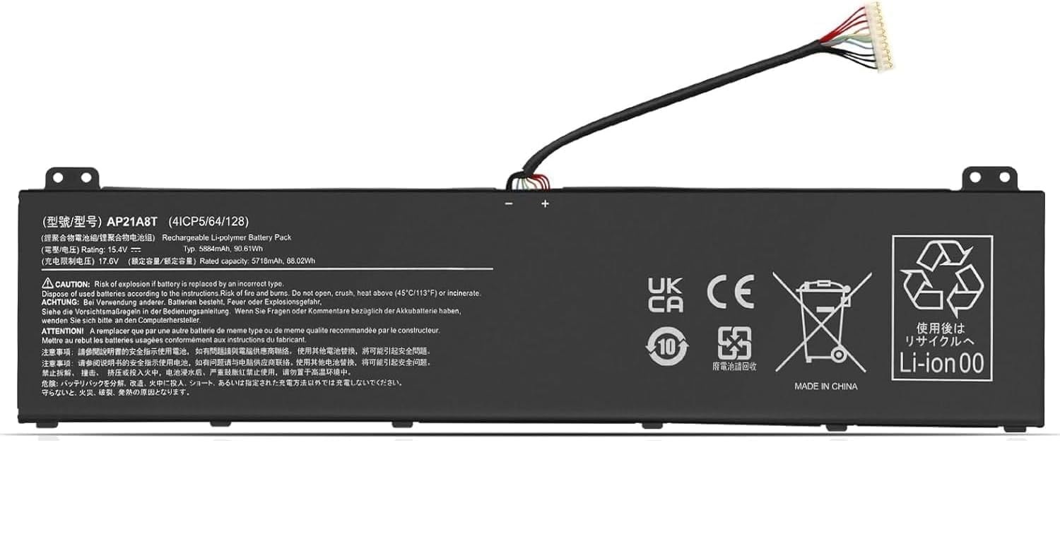 AP21A8T AP21A7T AP21A5T Acer Nitro 5 AN517-55 Predator Helios 18 PH18-71 batteria compatibile