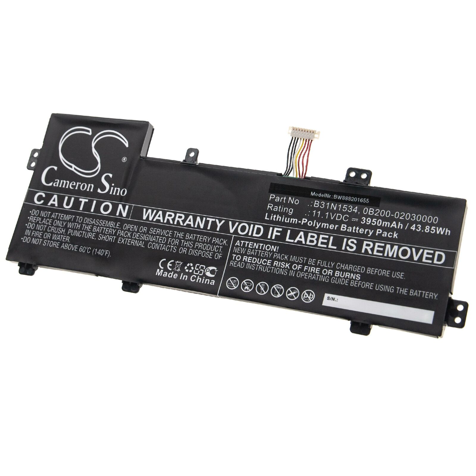 ASUS UX510 Zenbook UX510UW UX510UX UX510UX-CN044T B31N1534 batteria compatibile - Clicca l'immagine per chiudere