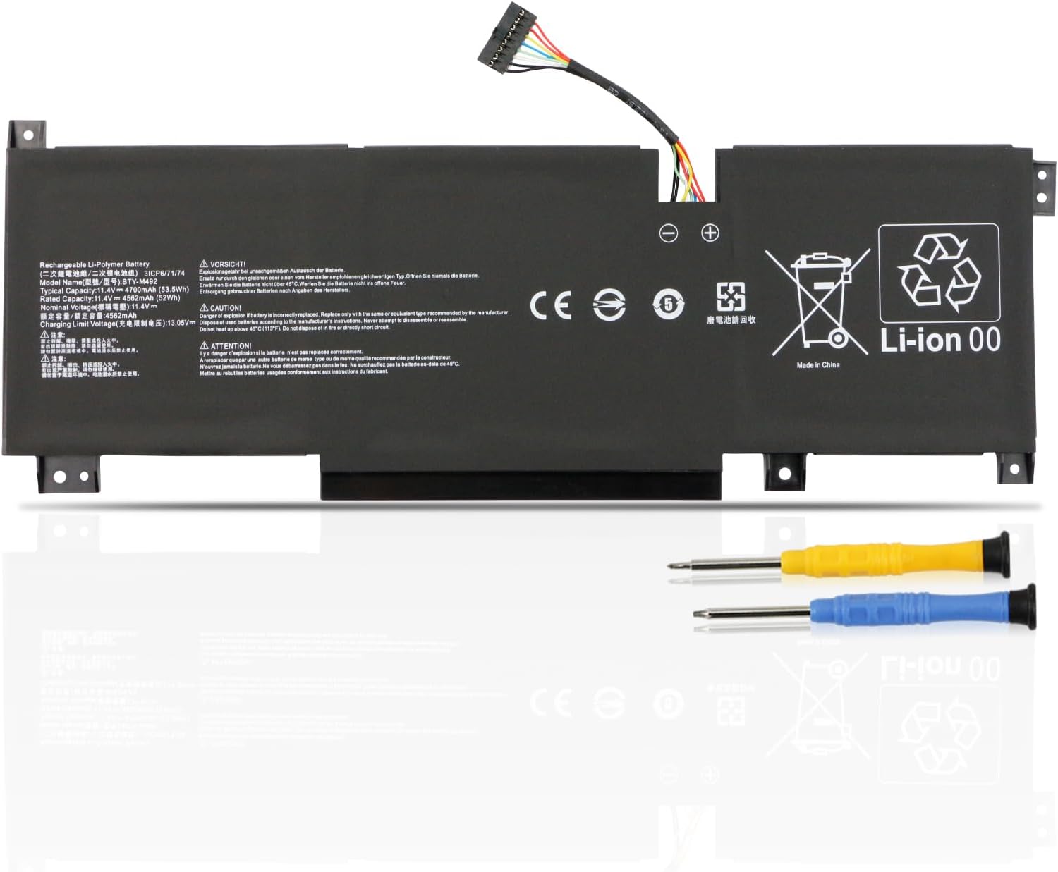 MSI Katana WF66 WF76 11UI 11UI 11UJ BTY-M492 3ICR6/71/74 batteria compatibile