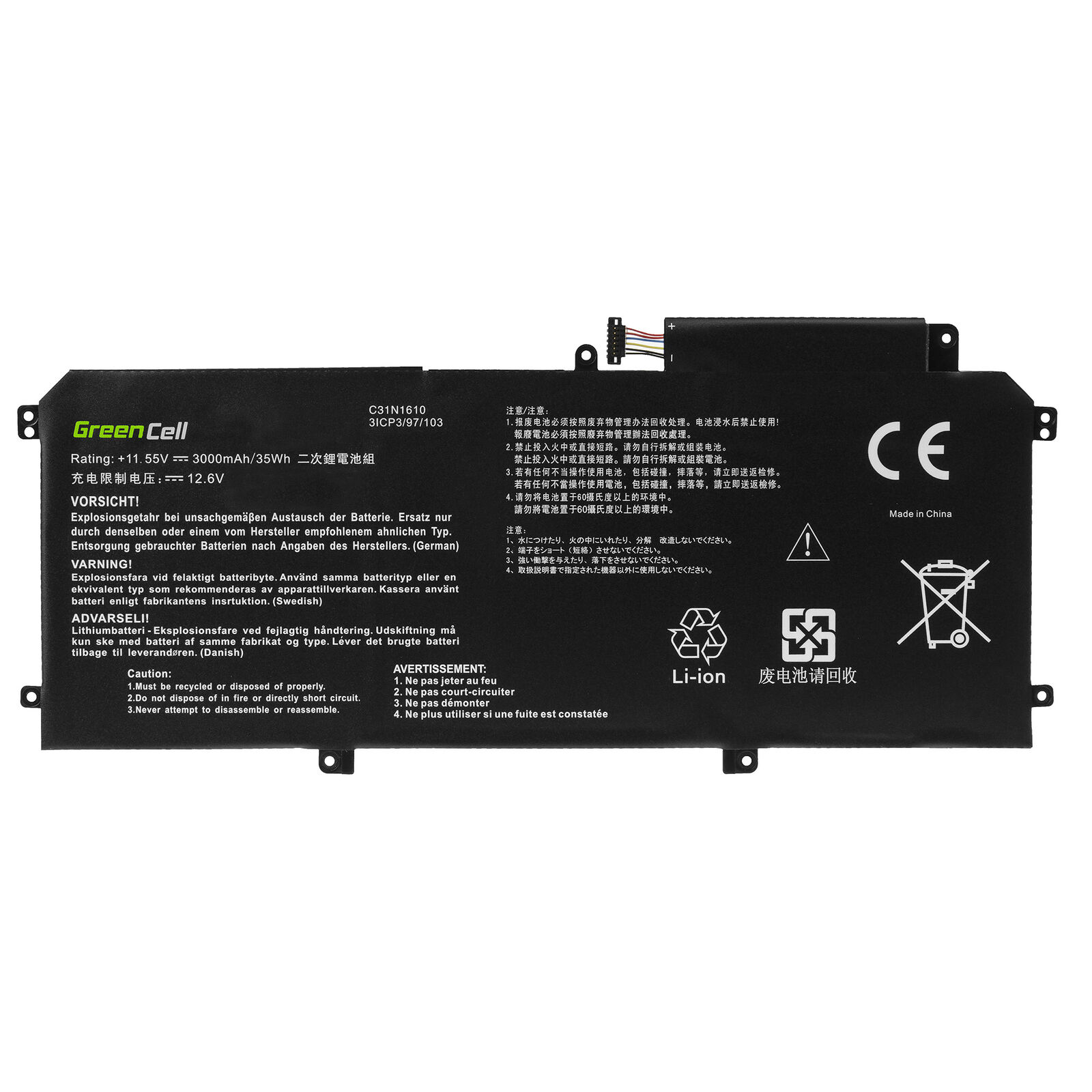 C31N1610 Asus ZenBook UX330CA UX330UA-1A UX330UA-FC118T batteria compatibile