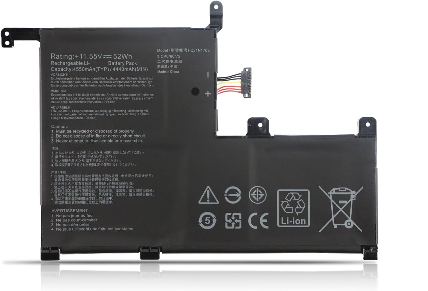 C31N1703 Asus ZenBook Flip UX561UA UX561UN UX561UA-BO051T UX561UA-SB51-CB UX561UN-AX8503T UX561UN-BO013T batteria compatibile