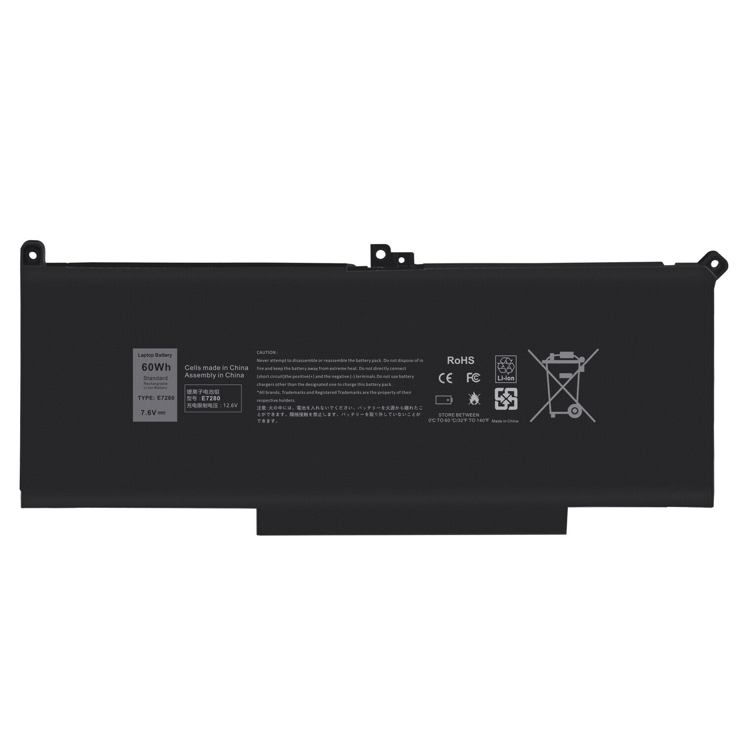 F3YGT 0MYJ96 DM3WC 2X39G MYJ96 Dell Latitude 12 7280 7480 batteria compatibile