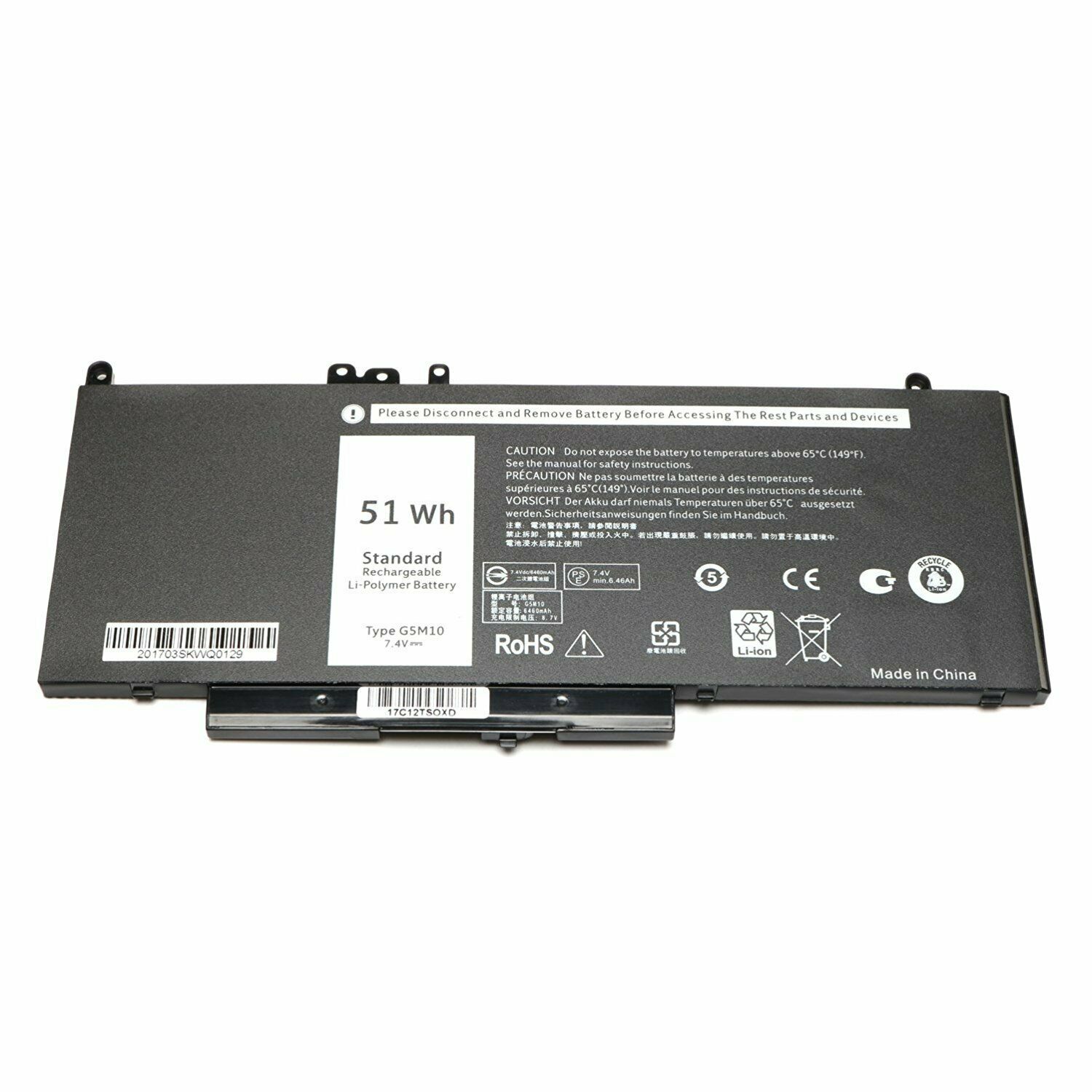 51Wh G5M10 Dell Latitude E5250 E5270 E5450 E5550 WYJC2 8V5GX F5WW5 batteria compatibile