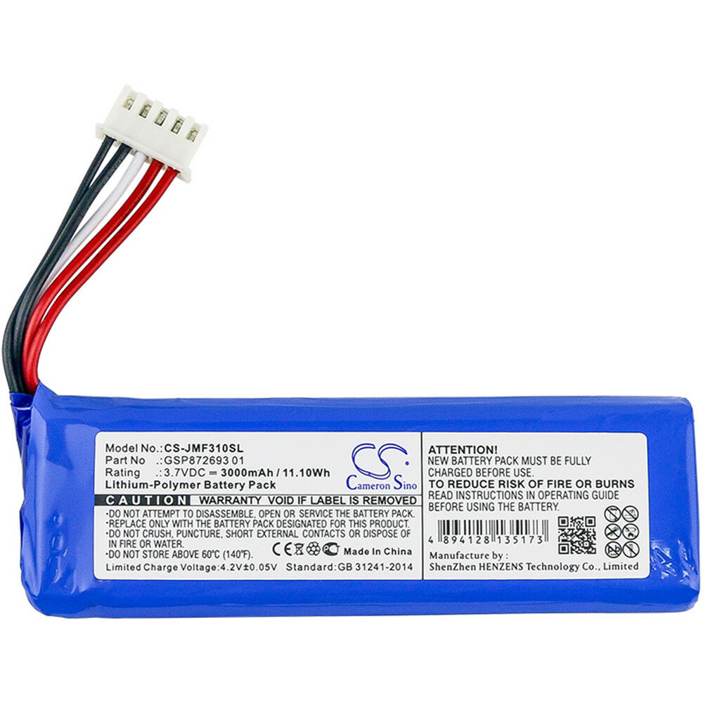 3,7V Li-Poly JBL Flip 4 Special Edition GSP872693 01-3000mAh batteria compatibile - Clicca l'immagine per chiudere