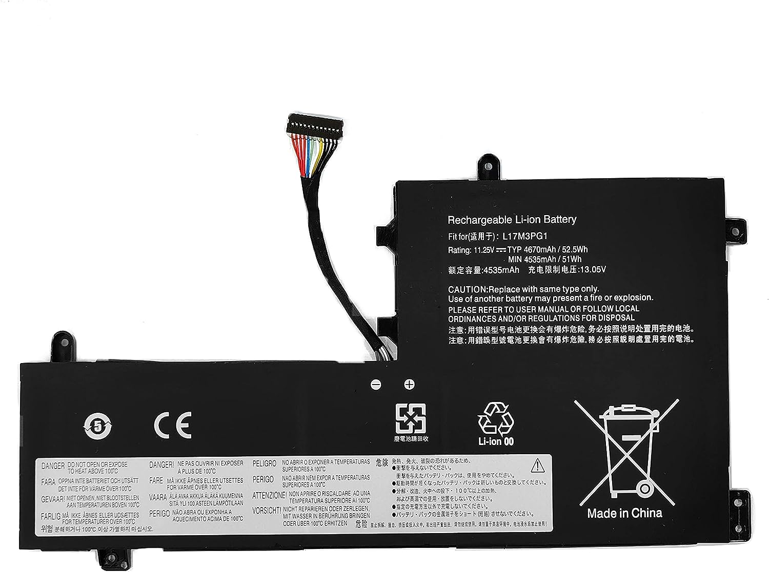 11.25V L17M3PG3 L17M3PG1 Lenovo Y530 Y530-15ICH Y7000 Y7000P SB10W6711 batteria compatibile
