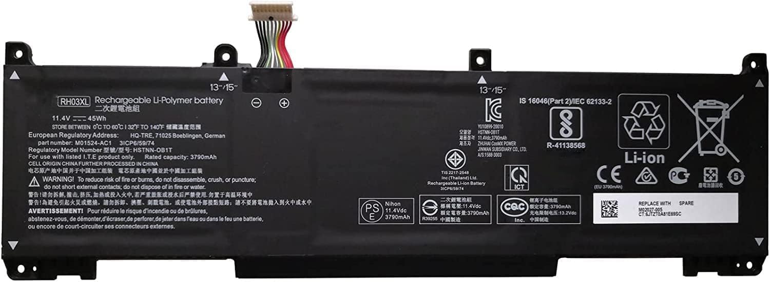 HP RH03XL HSTNN-OB1T HSTNN-DB0B HSTNN-IB9Q HSTNN-UB7X M01524-2B1 M01524-AC1 M02027-005 batteria compatibile