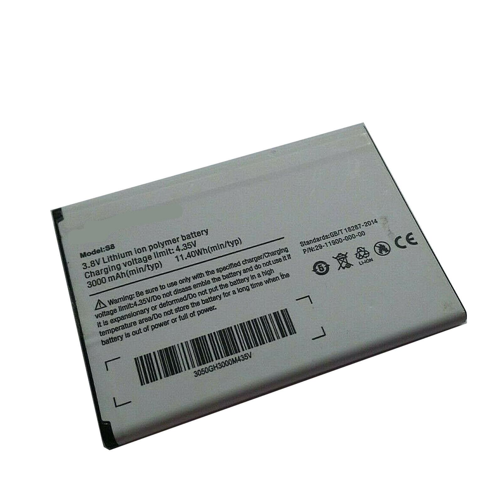 Ulefone S8,Ulefone S8 Pro 3000mAh 3,8V 11.4Wh Li-Polymer batteria compatibile